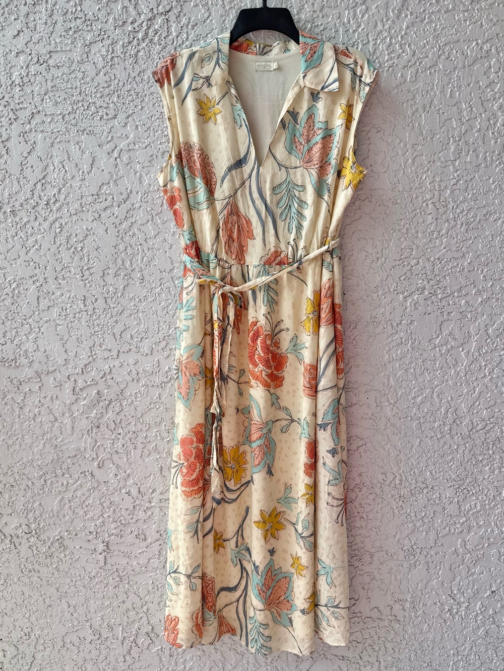 Spartina 449 Hallie Midi Dress Clara Starry Floral Cream Large